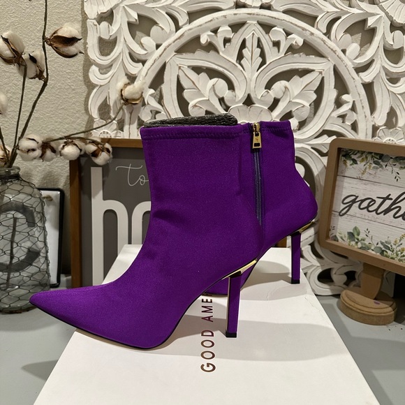 New Good American Ankle Shine bootie purple boots - Picture 6 of 6